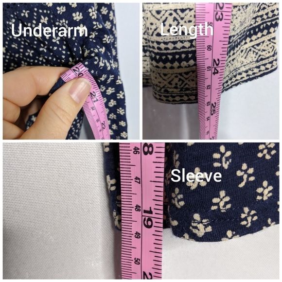 Lucky Brand Blue Boho Peasant Tassle Blouse Sz M - Picture 4 of 5